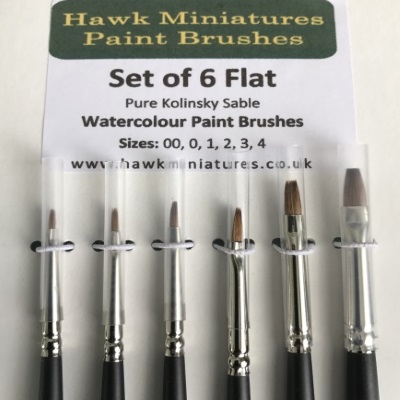 Flat Kolinsky sable brushes no. 6