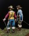 Left side: The new blade, Musketeers of the Guard, 1622 a pair of 75mm figure fine scale model kit produced by Hawk Miniatures